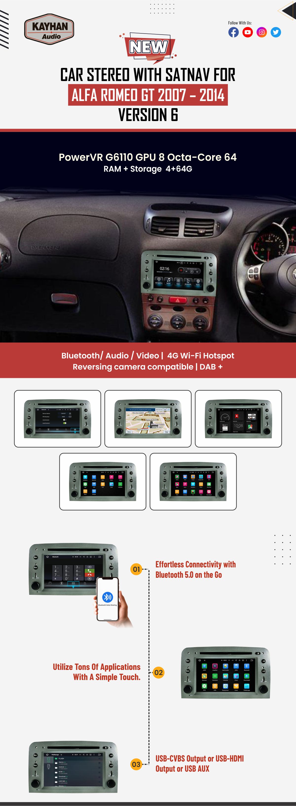Kayhan Audio Head unit for Alfa Romeo